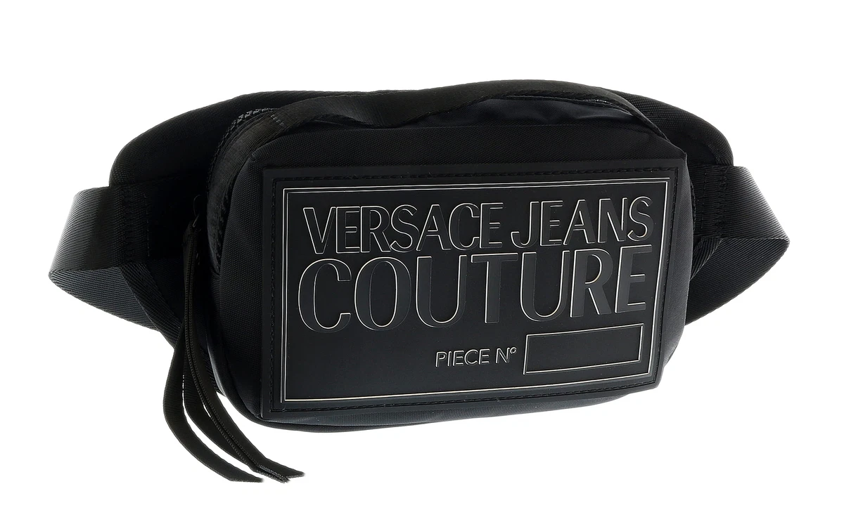 Versace Jeans Couture Black Signature Fanny Pack Large Pouch bag