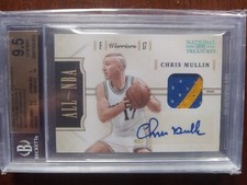 Chris Mullin National Treasures BGS Gold Label 9.5 Auto 10 07/10 patch 🔥 