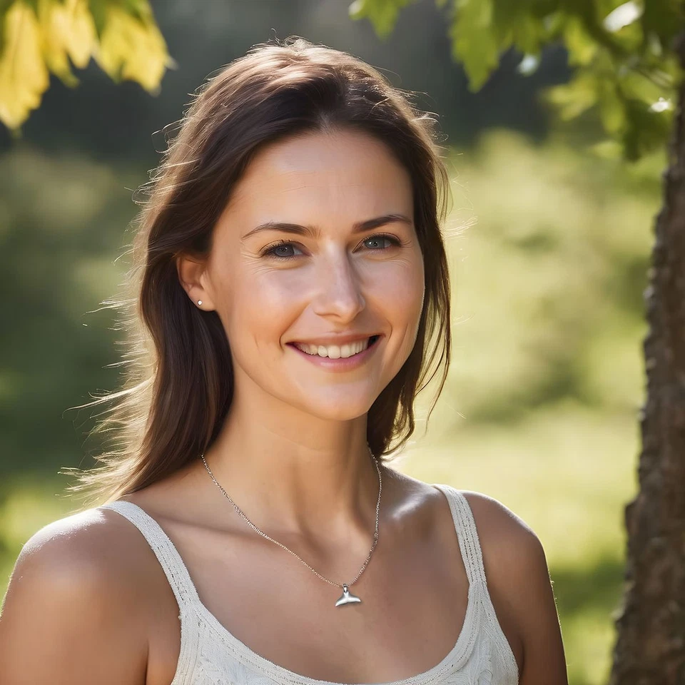 echt 925 Silber Walflosse Anhänger mit Kette Halskette Delfin Fisch Flosse Meer - Bild 4 von 4