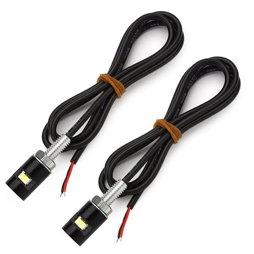2 x Nummernschild Schraube/Schraube LED weiße Lichter Auto Motorrad - Bild 3 von 5