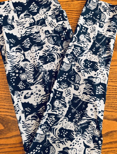 TC LuLaRoe Leggings Mermaid Seashells 