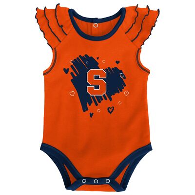 Outerstuff NCAA Infant Girls Syracuse Orange Touch Down 2 Pack Creeper Set