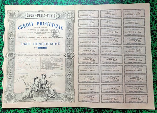 Dépt 76/69/75 & Tunisie - Rouen Siège à Paris - Beau Décor d'une Banque de 1889 - Foto 1 di 2