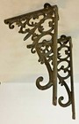 SET OF 2 FANCY FLEUR DE LIS WALL SHELF BRACKET Ornate Corbel Brace Bronze Finish — photo 6