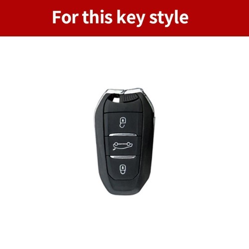Full Suede Covered Key Fob Remote Protector Holder Cover Case For Peugeot 3008 - Picture 2 of 7