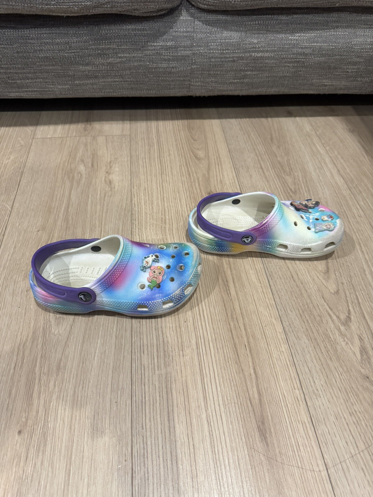 Crocs Classic Clog Pink Marbled Tie-Dye Unisex Girls Boys Kids Size J 1 image 3