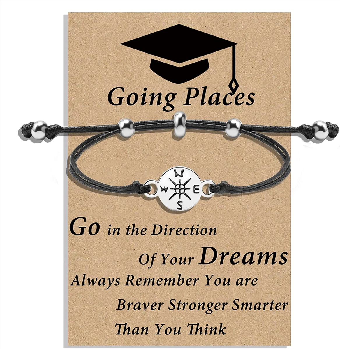 Graduation Gifts 2023 Platinum Plated Compass Bracelet for Her Him