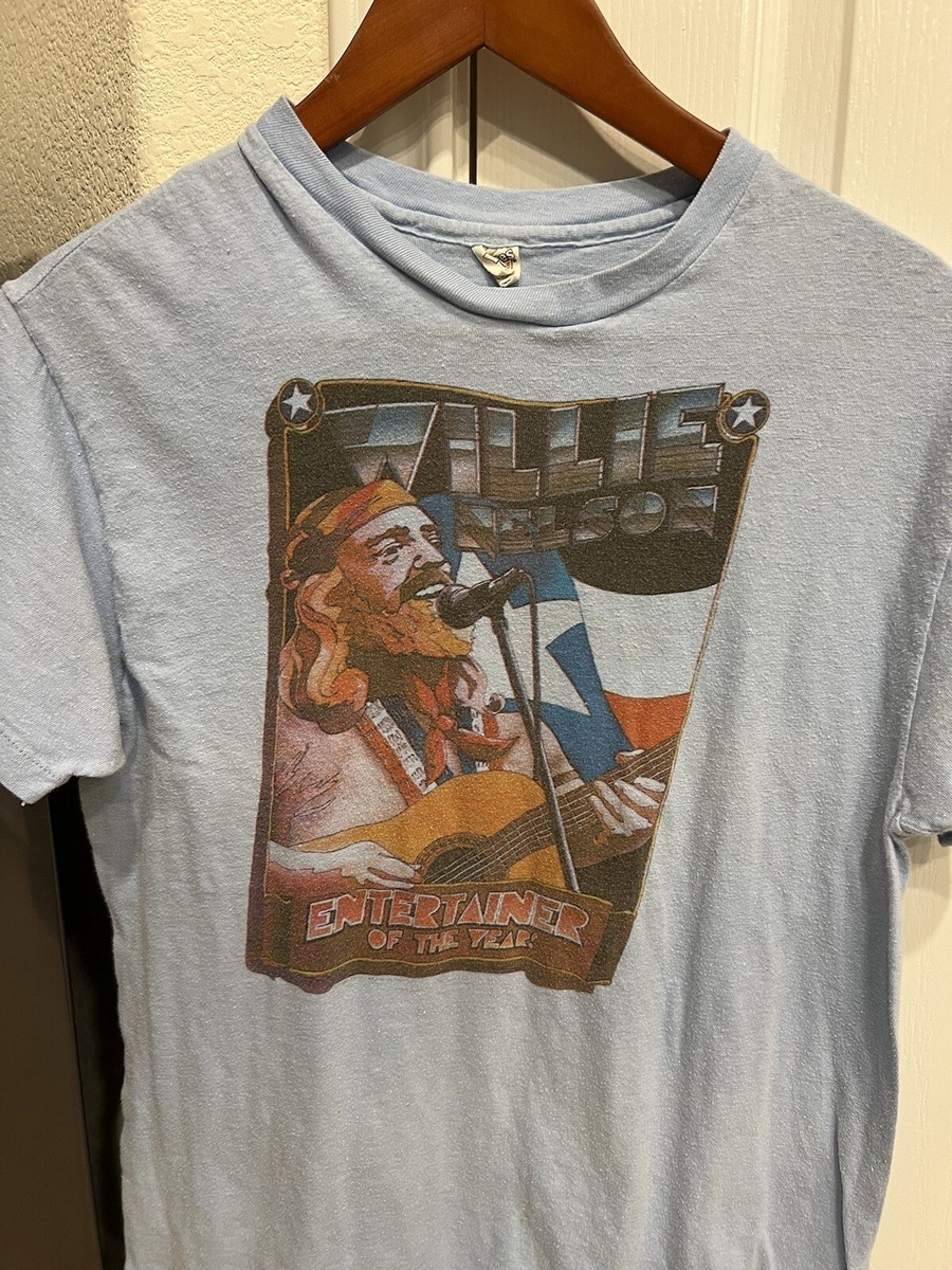 Vintage 70s Willie Nelson Country Music Entertainer Of The Year T