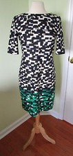 Eliza J Print Shift Dress SIZE 4 Small Career Casual Party Geometric Geo