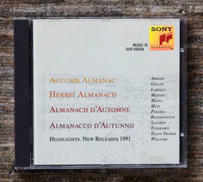 CD Sony Autumn Almanac. Highlights, New Releases 1991