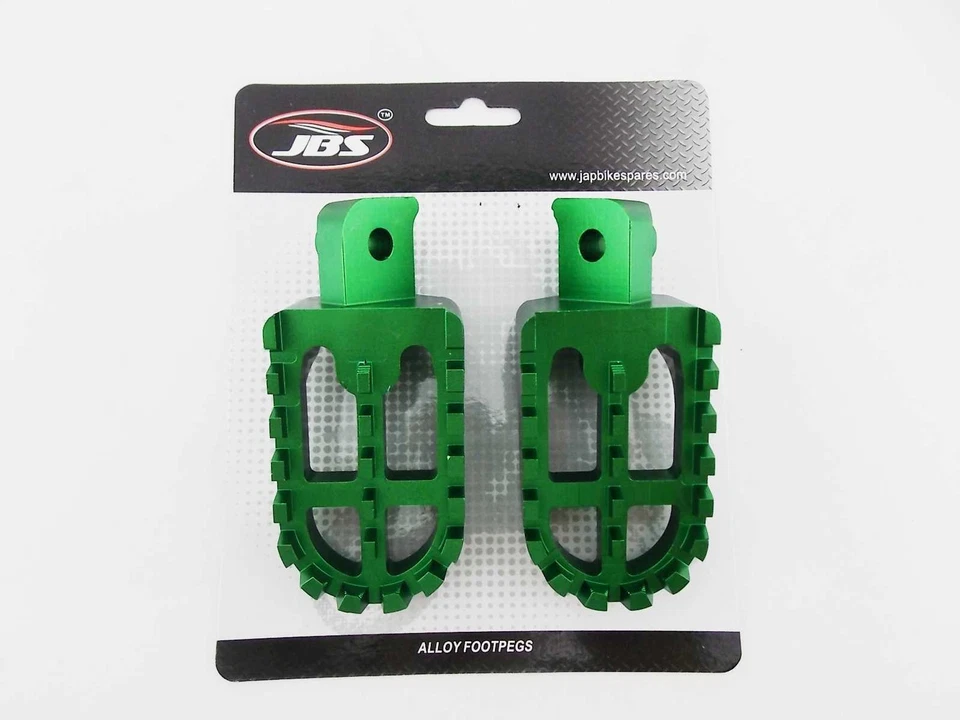 YAMAHA MX250 73-74 JBS GREEN CNC BILLET ALLOY FOOT PEG SET PAIR FOOTPEGS REST Foto 4 de 4