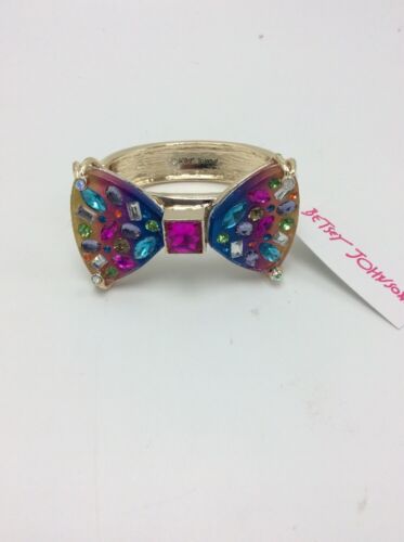 $65 Betsey Johnson gold tone Rainbow Bracelet RETIRED K1K - Picture 2 of 5