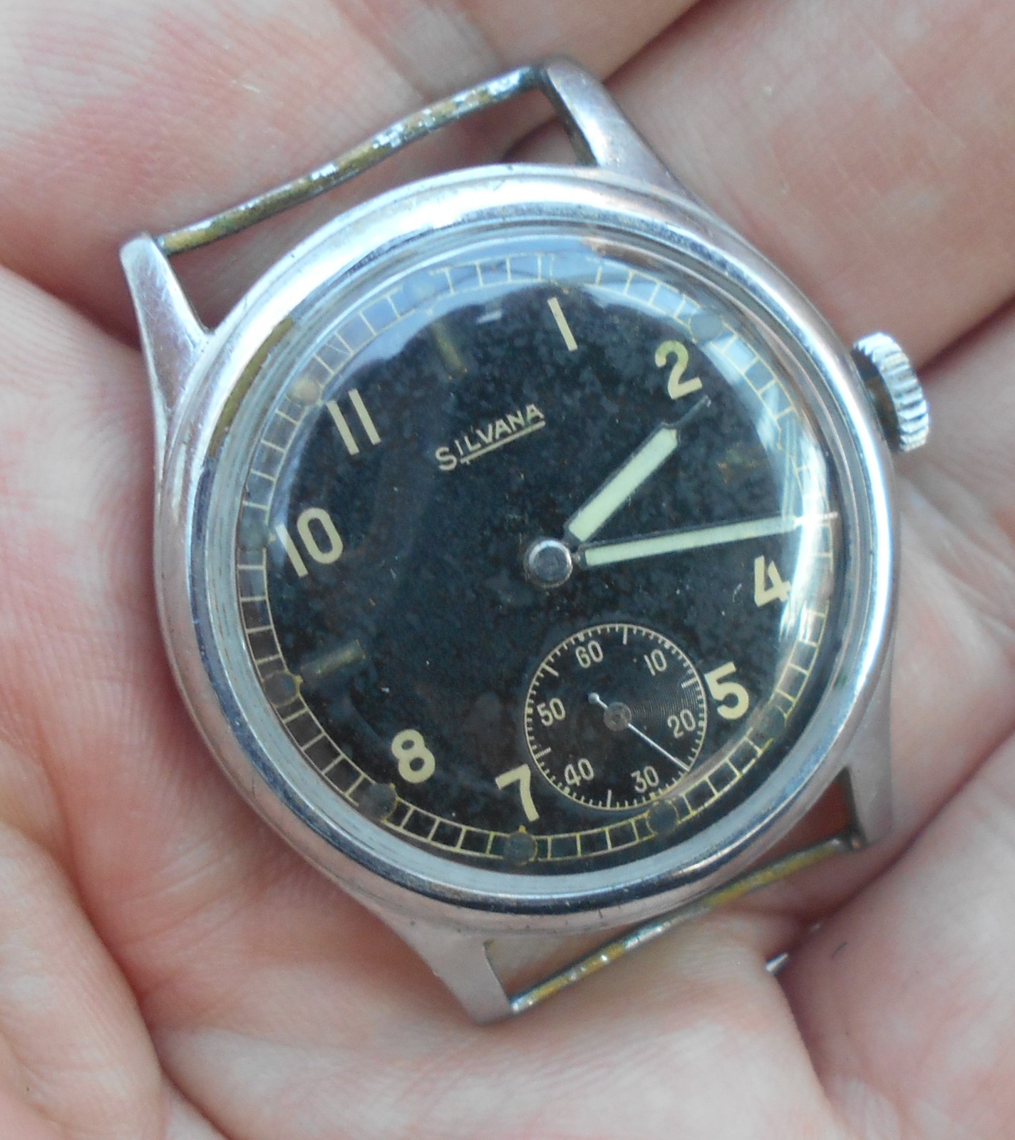 Reloj militar alemán / reloj de pulsera de la empresa SILVANA de la Segunda Guerra Mundial con n.º: D 398856