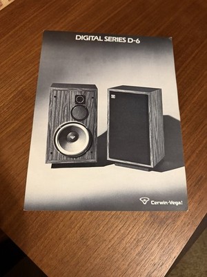 Cerwin Vega Digital Series D-6 Speakers ..1pg. Brochure..Original Print