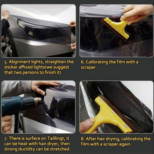 60CM Glänzend 3Layer Auto Scheinwerfer Schutz Film Aufkleber Anti-scratch Folie - Bild 7 von 7