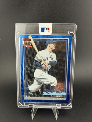 2026 Topps Ser 2 Lou Gehrig 1991 35th Anniversary Blue Crackleboard Foil 141/150