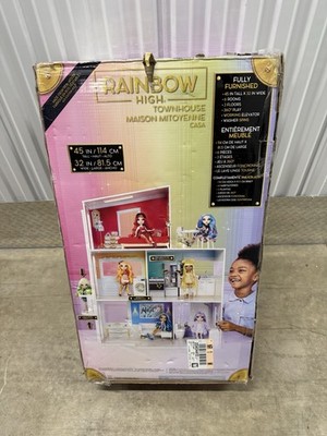 RAINBOW HIGH TOWN HOUSE FULLY FURNISHED PLAYSET 3 STORY NEW IN BOX