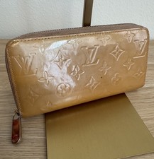 Louis Vuitton Vernis Monogram Zippy Gold Leather Wallet Zip Around