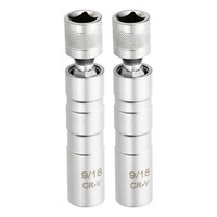 "2 StüCk ZüNdkerzenschlüSsel 3/8\" Antrieb 9/16\" FüR Magnet-DüNnwand Silber"