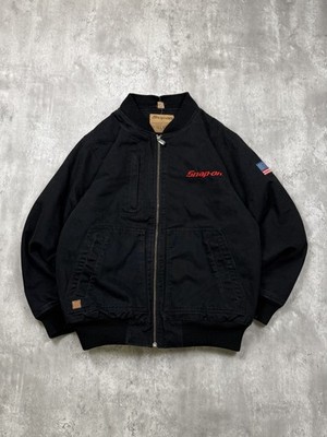 Vintage Snap-On Quilted Lined Workwear Bomber Jacket Size Large