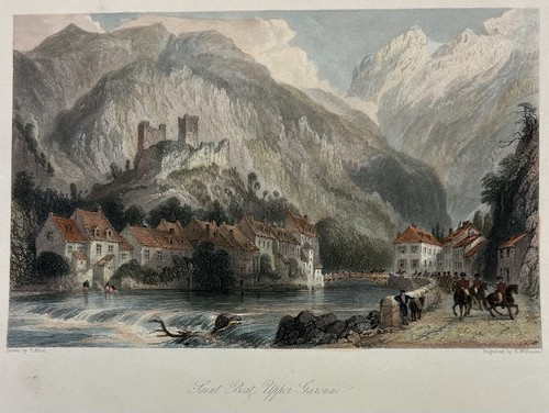 Antique Pyrenees France Engraved Prints x 5, Set, Thomas Allom, c 1845 - Picture 3 of 12