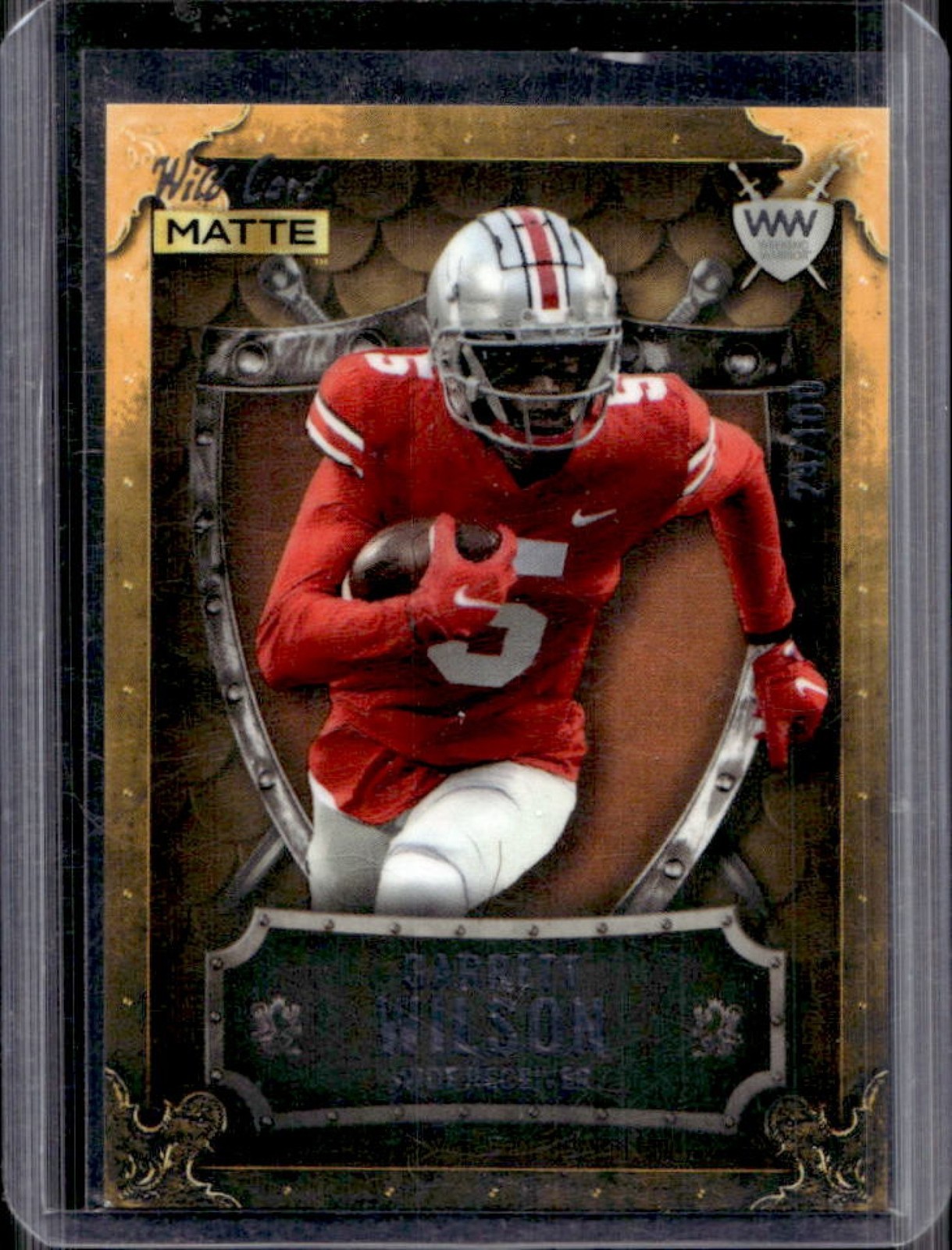 Garrett Wilson Wild Card Matte Green Weekend Warrior #WW16 Gold