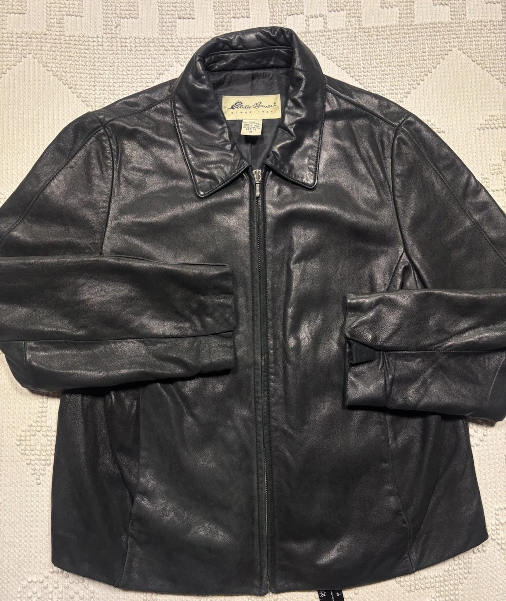Eddie Bauer Leather Outer Shell Black Coats, Jackets & Vests for