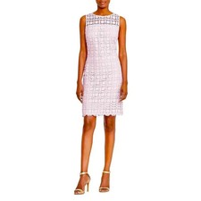 Lauren Ralph Lauren Pink Lace Sleeveless Shift Sheath Dress 8 New