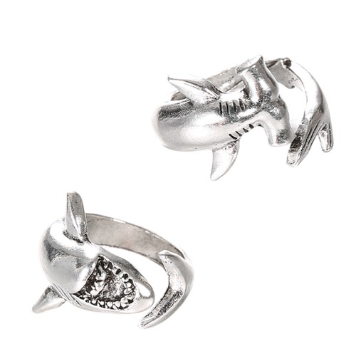 2 Pcs Amanti Anelli Per Pollice in Argento Sterling Da Donna Aperti - Foto 3 di 12
