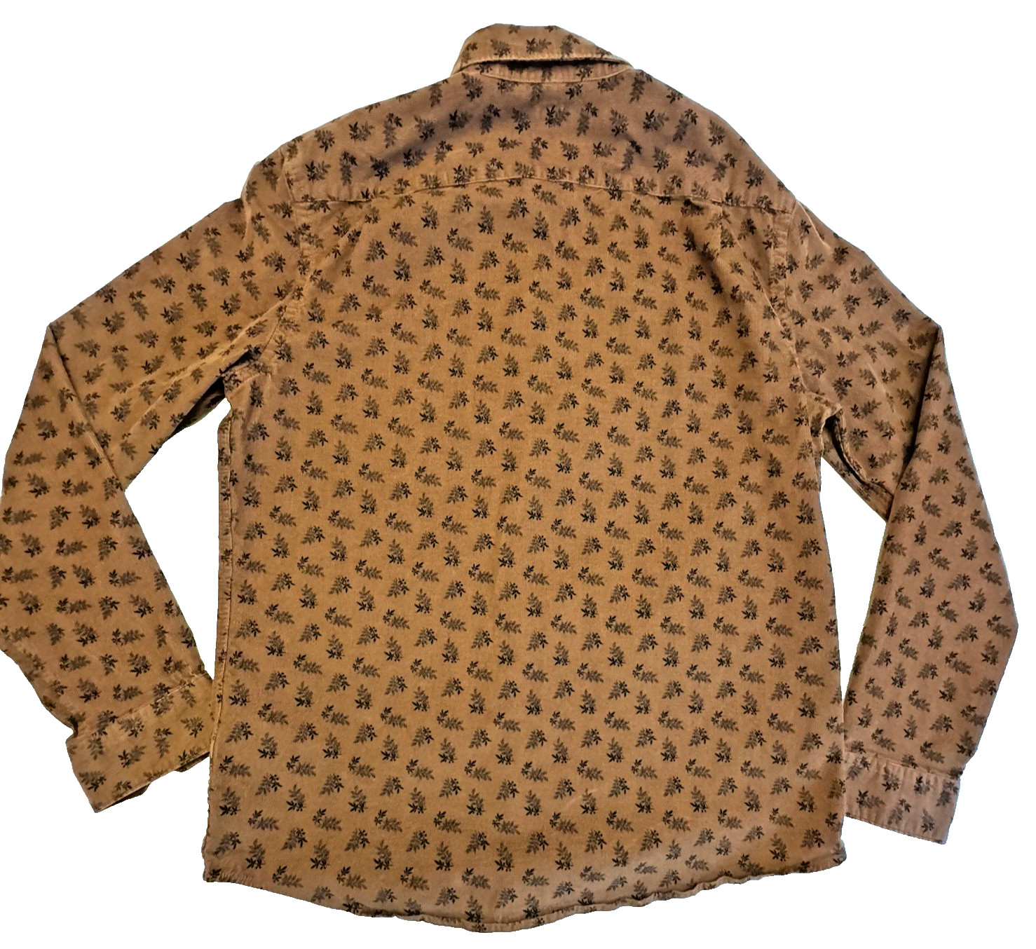 Express Brown Leaf Print Button-Down Men's Medium… - image 7