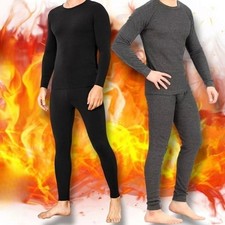 Mens Thermal Long Johns Top Bottom Set Winter Warm Underwear Base Layer Set UK