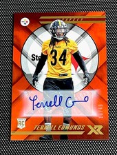 2018 Panini Xr Football Terrell Edmunds Auto /49 Orange Rookie #124 Steelers RC