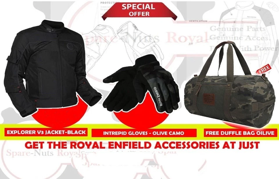 Royal Enfield "Black EXPLORER V3 JACKET & INTREPID GLOVE with Free Duffle Bag"
Opens in a new window