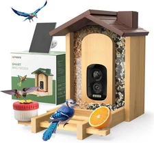 Bird Feeder with Camera with AI Identify Birds Species Solar Panel, Smart Bir...