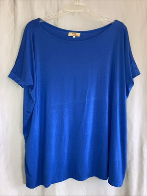 #ad Piko Green Earth Fashion Women’s L Blue Short Sleeve Bamboo Top Sustainable $19.99