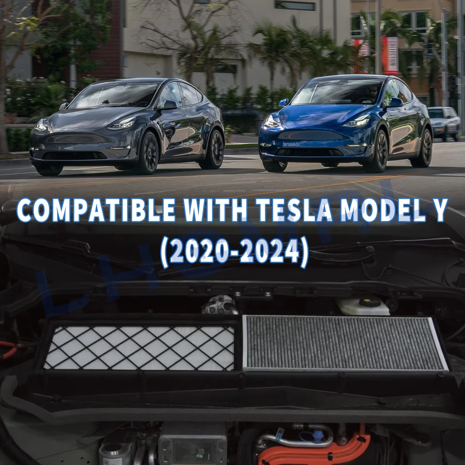 Activated Carbon Intake Air Filter for Tesla Model Y 2020 2021 2022 2023 2024 Foto 2 de 4