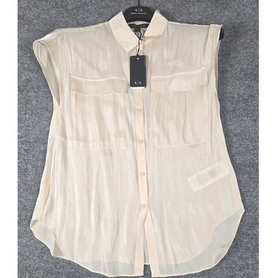 AX Armani Exchange Women's Sheen Sleeveless Shirt Size Small NWT $130 msrp