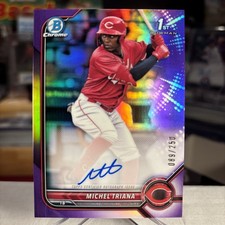 2022 Bowman 1st Michel Triana AUTO Purple Refractor Prospect RC SSP /250