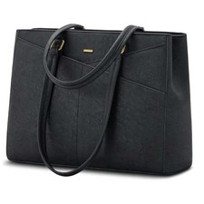 Leather Laptop Tote Bag for Women 15.6 Inch Computer Briefcase - Waterproof L...