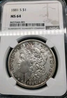 1881 S***MORGAN  DOLLAR***PCGS MS64*** CHOCOLATE FROST TONING***LUSTER*DETAILS