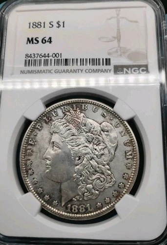 1881 S***MORGAN  DOLLAR***PCGS MS64*** CHOCOLATE FROST TONING***LUSTER*DETAILS