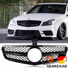 Kühlergrill Kühlergitter Waben Sport für Mercedes S204 2007–2014 Glanz Schwarz