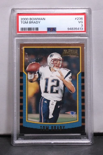 TOM BRADY 2000 BOWMAN ROOKIE FOOTBALL PATRIOTS RC PSA 3