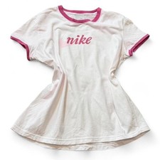 Rare Vintage Y2K Nike Retro Script Pink & Whi...