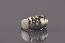 Sterling Silver 13mm Rolled Faced Ribbed Dome Band Ring 925 Sz: 8