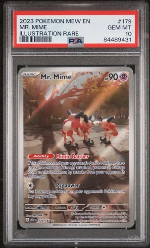 Pokémon Mr. Mime 179/165 Scarlet & Violet 151 Illustration Rare Holo PSA 10 2023