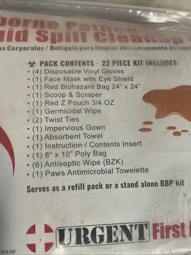 22 Piece Bodily Fluid Clean Up Pack/Bloodborne Pathogen Spill Kit - be OSHA C... - Picture 4 of 4