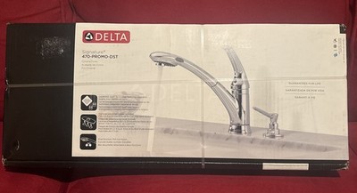 DELTA Signature CHROME FINISH Pull-Out Handle Kitchen Faucet (470-PROMO-DST) New