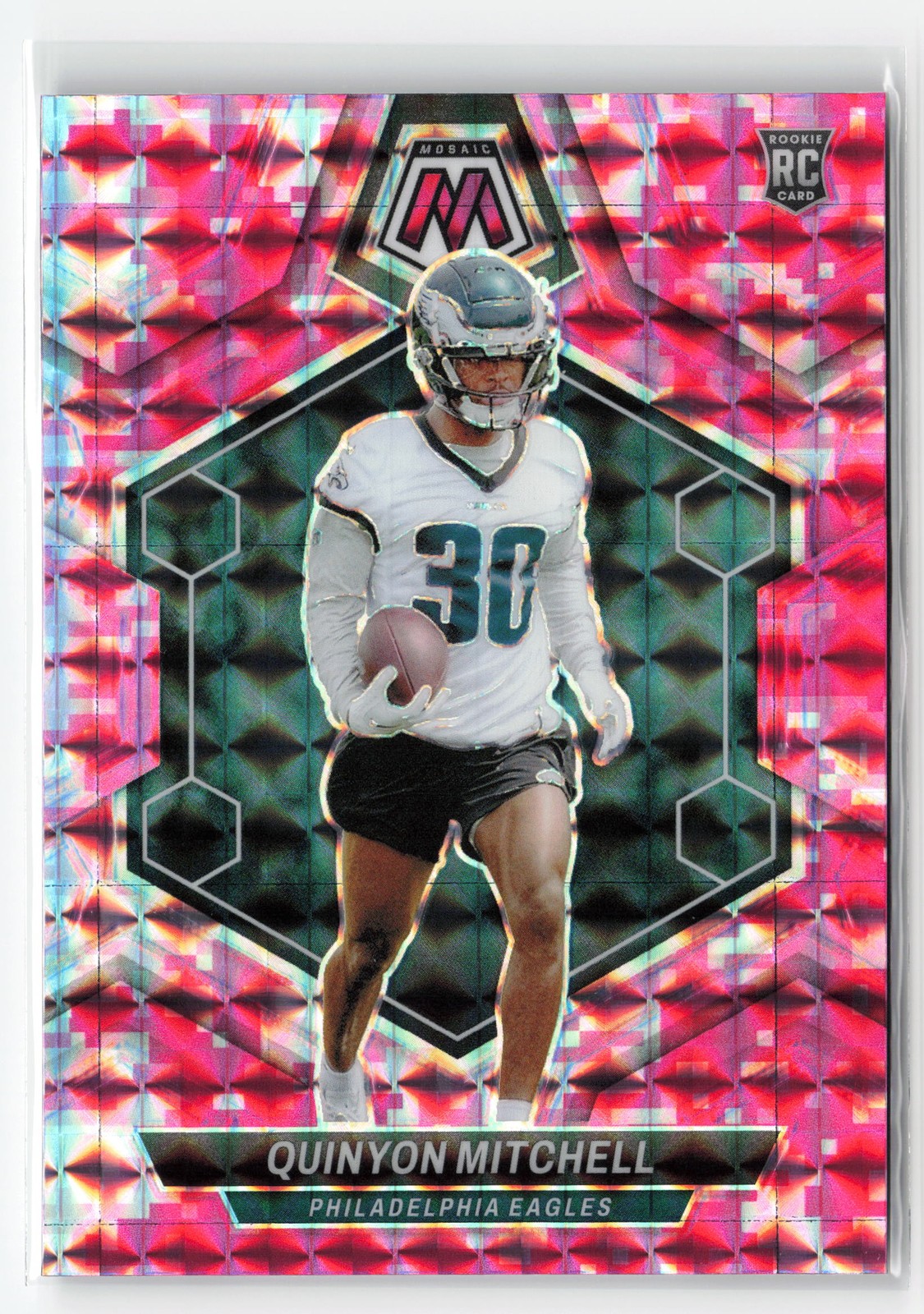 2024 PANINI MOSAIC QUINYON MITCHELL #322 CAMO PINK RC EAGLES