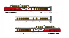 RAPIDO 203509 HO UAC TurboTrain 3-Car Set, ESU LokSound, Amtrak #50/US DOT 1971